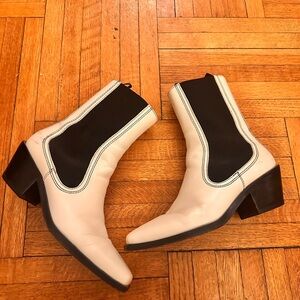 Loeffler Randall Nat White Agnes Western Cowboy Boots Ivory 9 MSRP $495